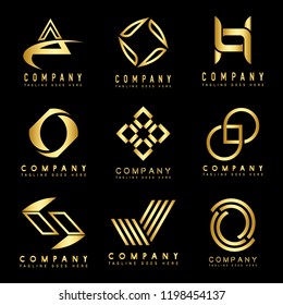 Set Company Logo Design Ideas Vector Stock Vector Royalty Free