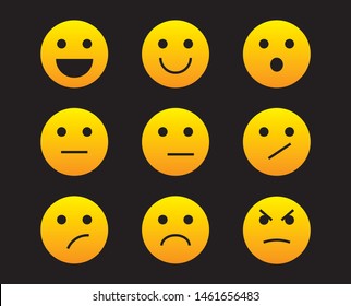 Set Emoticons Emoji Vector Design Stock Vector Royalty Free