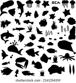 Set Fish Silhouette Fish Vector By Stock Vector Royalty Free