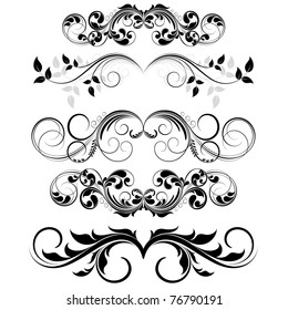 Set Floral Elements Design Stock Vector Royalty Free 76790191