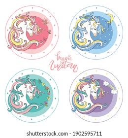 Conjunto De Cuatro Adorables Dibujos Animados Vector De Stock Libre