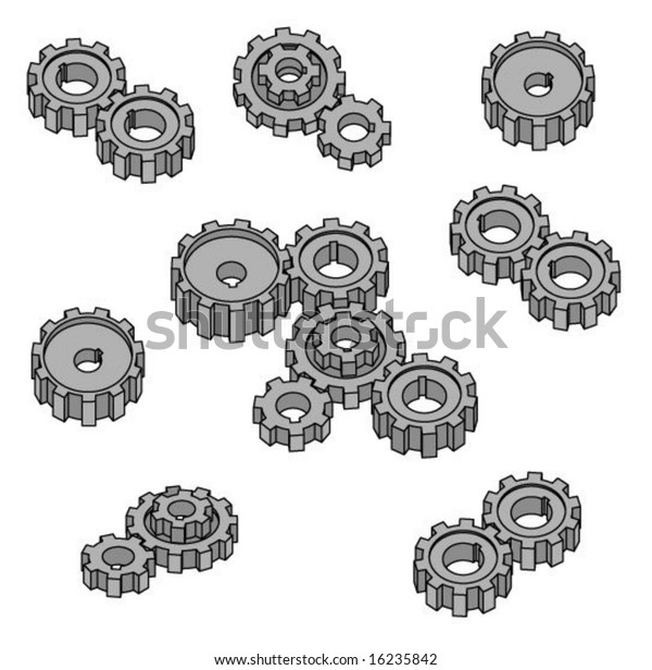 Set Gear Wheels Vector Stock Vector Royalty Free Shutterstock