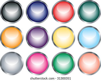 Set Glossy Web Buttons Stock Vector Royalty Free Shutterstock