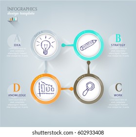 Simple Infographic Innovation Step Process Light Stock Vector Royalty