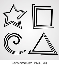 Set Grunge Shapes Stock Vector Royalty Free 217335016 Shutterstock