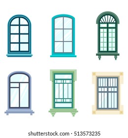 Vector Icons Set Different Types Windows Stock Vector Royalty Free