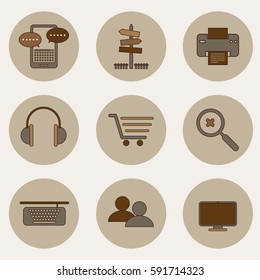 Set Modern Flat Design Icons On Stock Vector Royalty Free