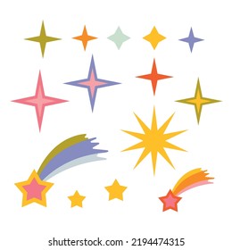 Set Original Vector Stars Sparkle Icon Stock Vector Royalty Free