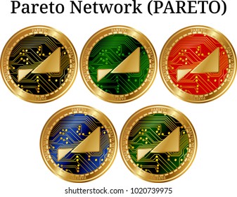 Set Physical Golden Coin Ravencoin Rvn Stock Vector Royalty Free