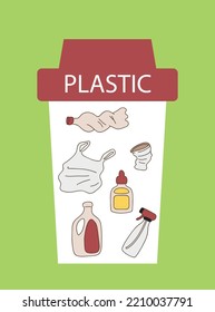 Set Plastic Trash Waste Recycling Reuse Stock Vector Royalty Free Shutterstock