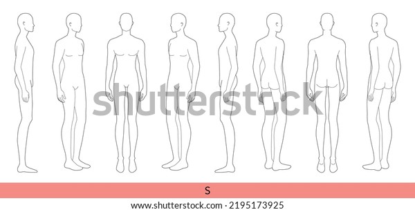 Set S Size Men Fashion Template Stock Vector Royalty Free