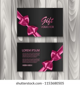 Set Shiny Gift Voucher Realistic Pink Stock Vector Royalty Free