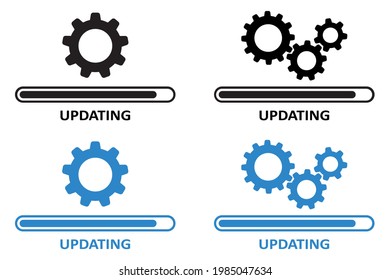 Set Update System Icons Loading Updating Stock Vector Royalty Free