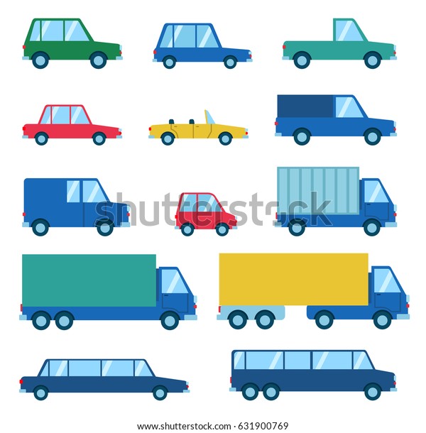 Set Various Car Types Hatchback Sedan Stock Vector Royalty Free