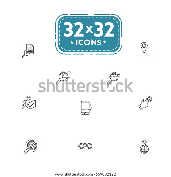 Set Vector Illustrations Fine Line Icons Stock Vector Royalty Free