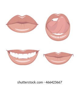 Set Vector Lips Various Types Woman Stock Vector Royalty Free