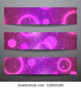 Set Vector Web Banners Pink Background Stock Vector Royalty Free