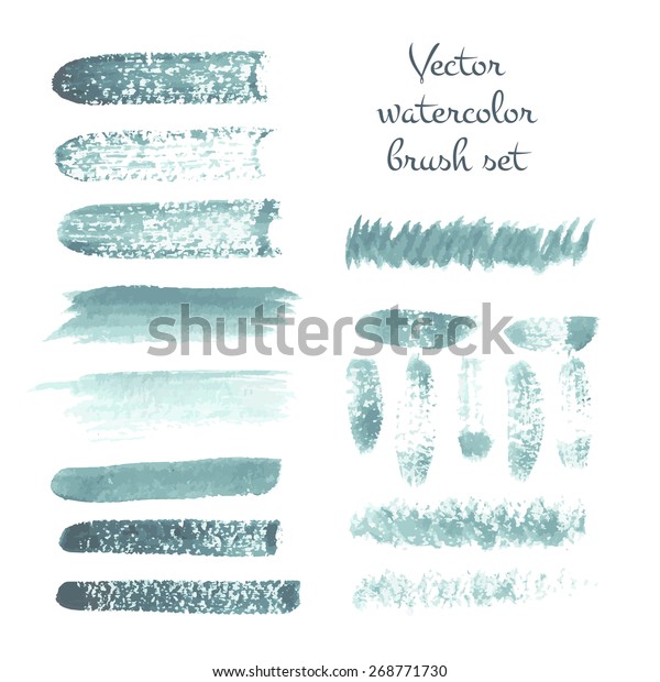 Set Watercolor Brush Vector Strokes Stock Vector Royalty Free