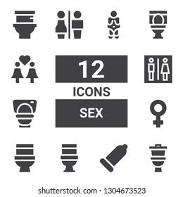 Sex Icon Set Collection 12 Filled Stock Vector Royalty Free