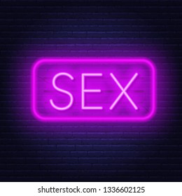 Sex Neon Retro Sign On Dark Stock Vector Royalty Free 1336602125