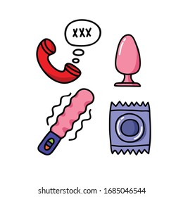 Sex Shop Doodle Icon Vector Illustration Stock Vector Royalty Free