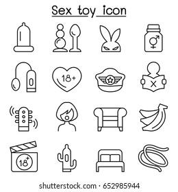 Sex Toy Icon Set Thin Line Stock Vector Royalty Free 652985944