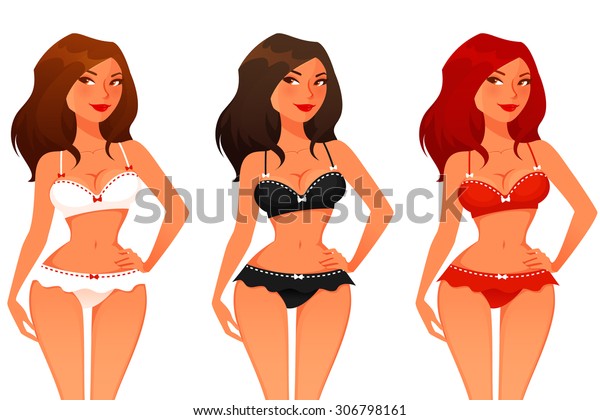 Sexy Cartoon Girl Seductive Lingerie Stock Vector Royalty Free 306798161