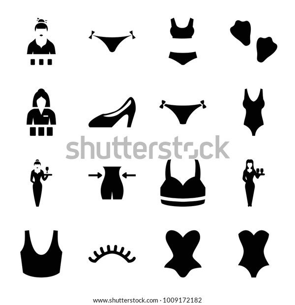 Sexy Icons Set Editable Filled Stock Vector Royalty Free