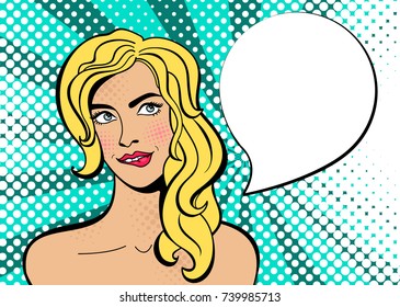 Sexy Pop Art Woman Squinted Eyes Stock Vector Royalty Free 739985713