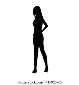 Slim Sexy Woman Catwalk Vector Silhouette Stock Vector Royalty Free