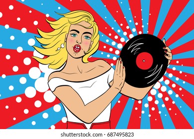 Sexy Surprised Blonde Pop Art Woman Stock Vector Royalty Free