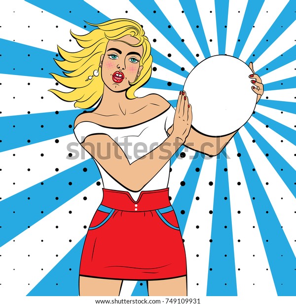 Sexy Surprised Blonde Pop Art Woman Stock Vector Royalty Free