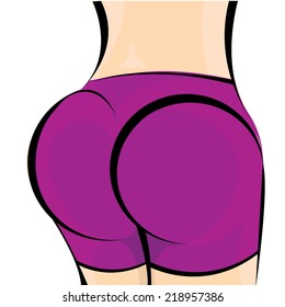 Vektor Stok Sexy Woman Big Booty Vector Ass Tanpa Royalti