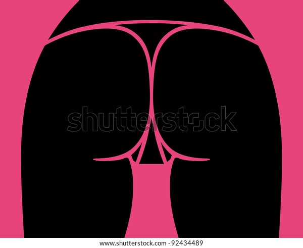 Sexy Woman Ass Vector Illustration Stock Vector Royalty Free 92434489