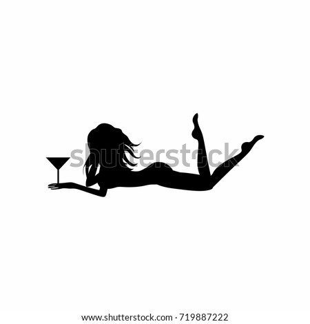 Sexy Woman L Ies Wine Martini Glass Vector De Stock Libre De Regal As Shutterstock