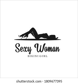 Sexy Women Bikini Logo Design Icon Stock Vector Royalty Free