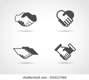 Shake Hand Gesture Icons Set Stock Vector Royalty Free