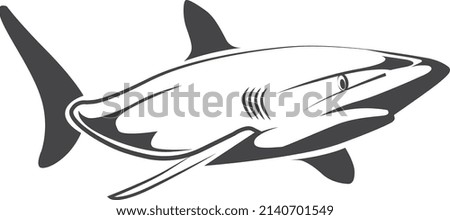 Shark icon. Sea predator logo. Underwater animal