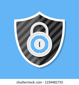 Shield Security Lock Symbol Protection Safety Stock Vector Royalty