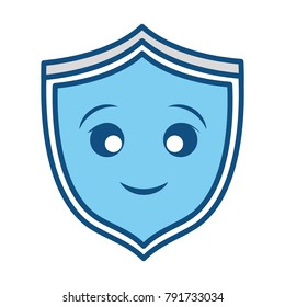 Shield Security Symbol Smiling Cartoon Stock Vector Royalty Free