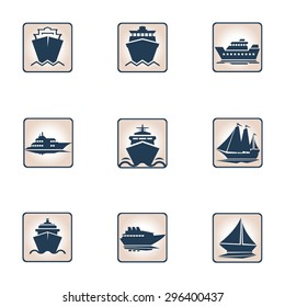 Ships Boats Cargo Logistics Transportation Shipping Stock Vector