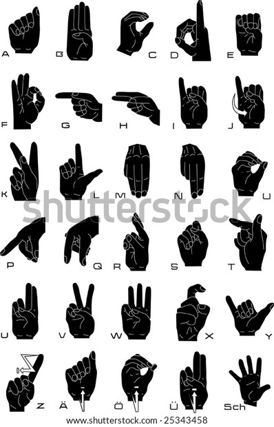 Sign Language Alphabet Stock Vector Royalty Free 25343458