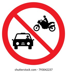 Sign No Car No Motorcycle Stock Vector Royalty Free 793042237