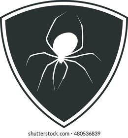 Silhouette Black Spider On Shield Stock Vector Royalty Free 480536839