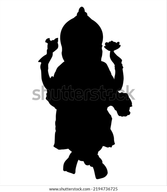 silueta de Ganesha dios hindú aislada vector de stock libre de