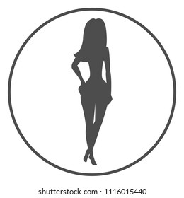 Silhouette Sexy Naked Woman Circle Vector Stock Vector Royalty Free