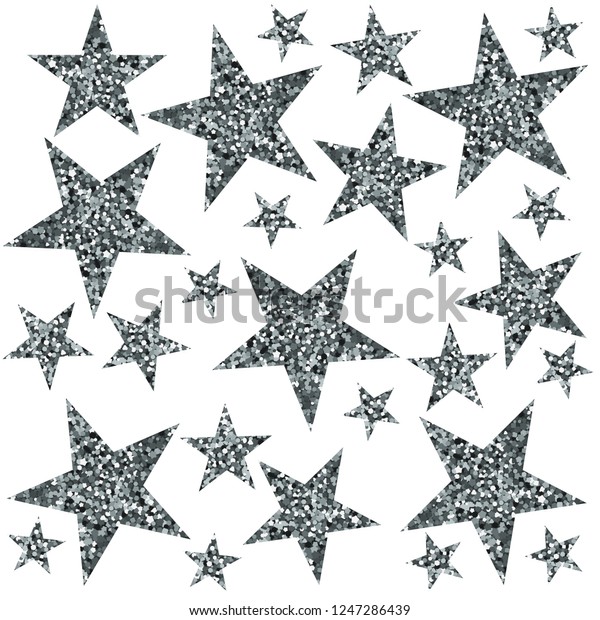 Silver Stars On White Background Vector Stock Vector Royalty Free