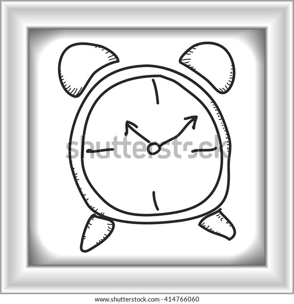 Simple Hand Drawn Doodle Clock Stock Vector Royalty Free