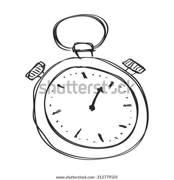 Simple Hand Drawn Doodle Stopwatch Stock Vector Royalty Free