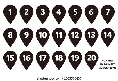 1 236 Map Marker Icon Number Set Images Stock Photos Vectors